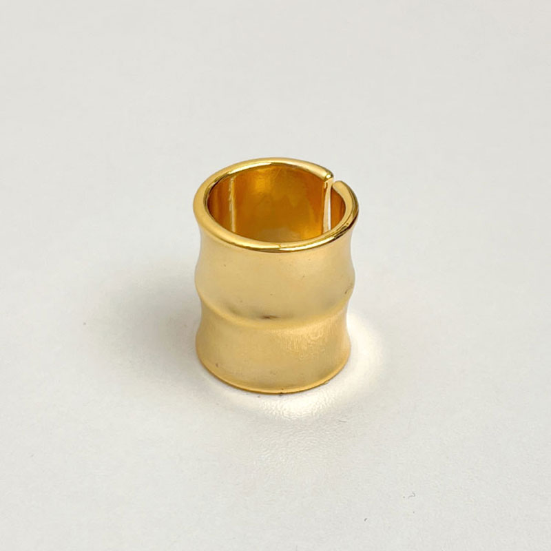 Minimalist Metal Bone Open Ring for Women - Unique High-End Light Luxury Wide Band Design, Perfect for Couples