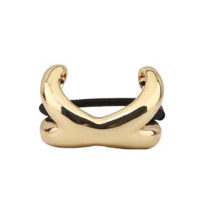 Minimalist Metal Cross-Arch Hair Tie for Women - High-End Smooth Elastic Band for Low Ponytails, 2024 Fashion Accessory