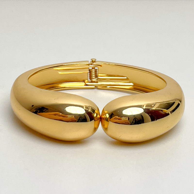 Minimalist Metal Open Bangle Bracelet - European & American Cold Style Light Luxury High-End Exquisite Wristband