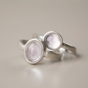Minimalist Retro 925 Silver Inlaid Ring with Peach Blossom Powder Crystal - Versatile Women's Jewelry