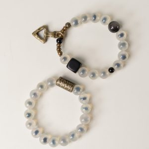 Minimalist Retro Agate Heart Circle Bracelet for Men and Women - Versatile Artistic Jewelry for Unique Style