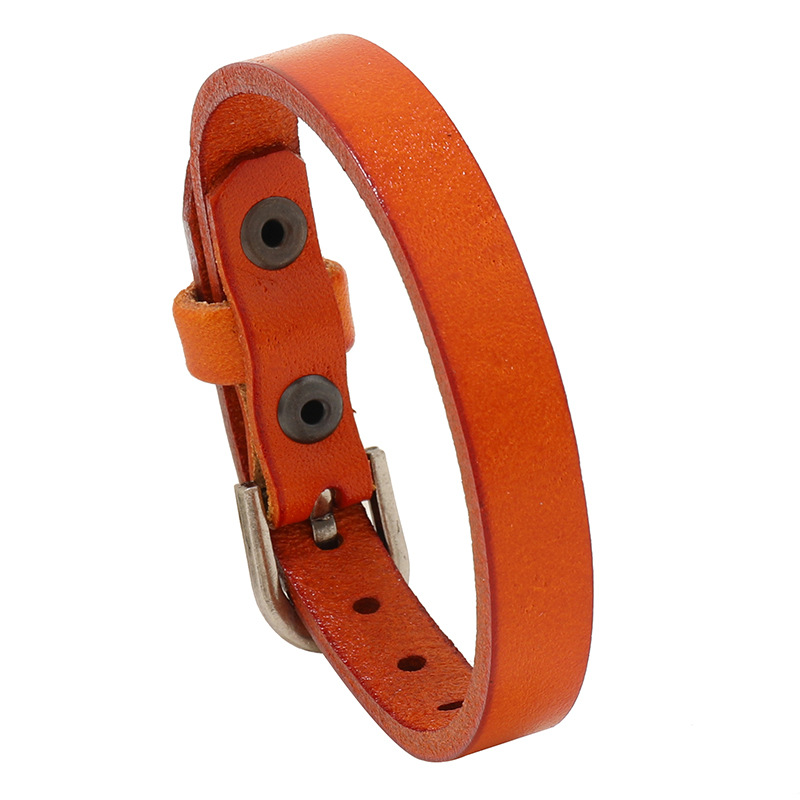 Minimalist Retro Multicolor Adjustable Leather Bracelet - Trendy Fashion Jewelry Bangle for 90s and Y2K Style