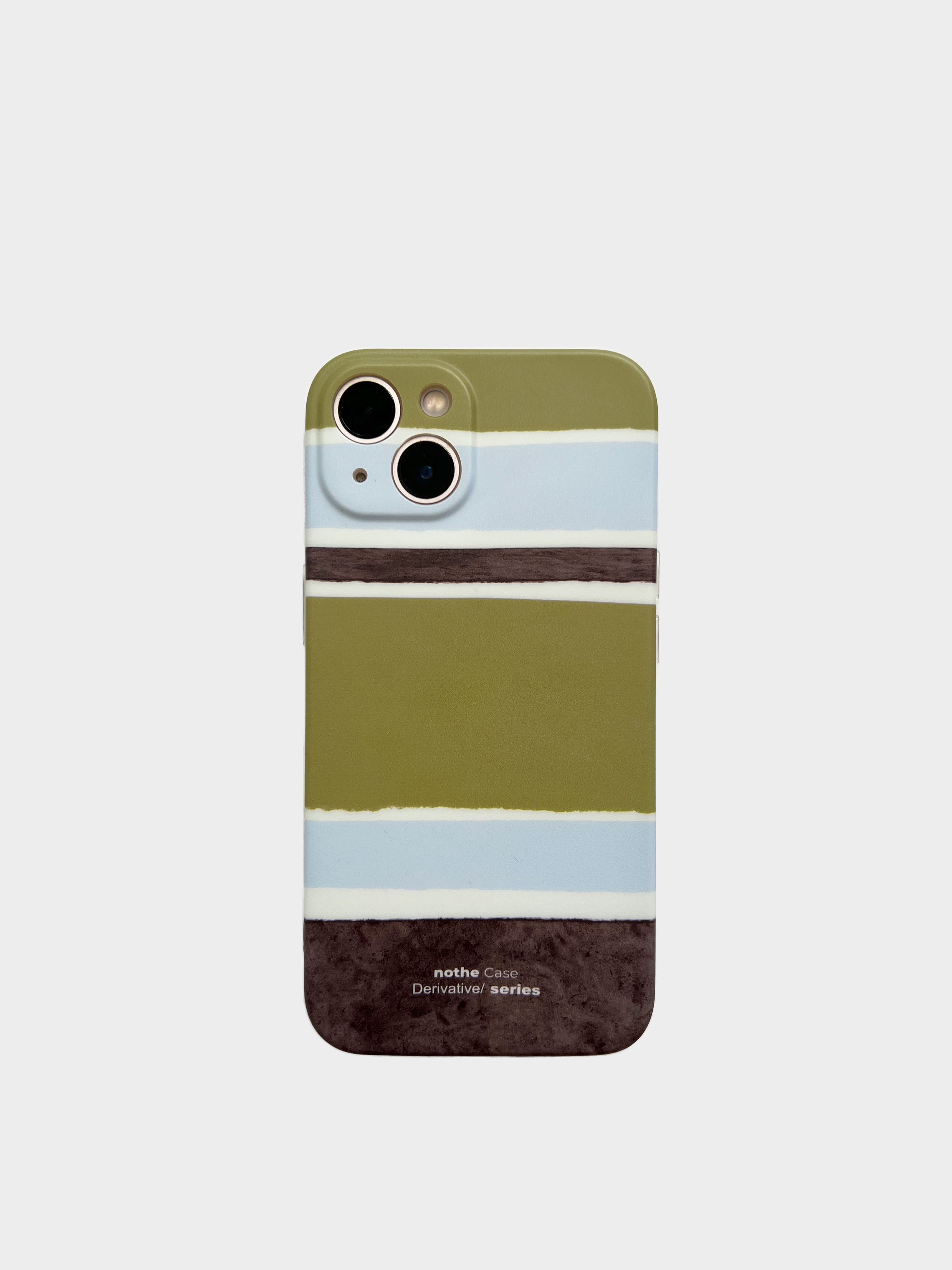 Minimalist Striped Full-Cover Phone Case for iPhone 13 Pro Max - Forest Island Design, Soft Touch, Niche Aesthetic