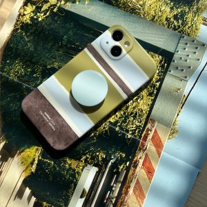 Minimalist Striped Full-Cover Phone Case for iPhone 13 Pro Max - Forest Island Design, Soft Touch, Niche Aesthetic