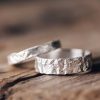 Minimalist Textured 925 Silver Couple Rings - Vintage Simple Versatile Design for Men and Women, Trendy Personality Finger Jewelry