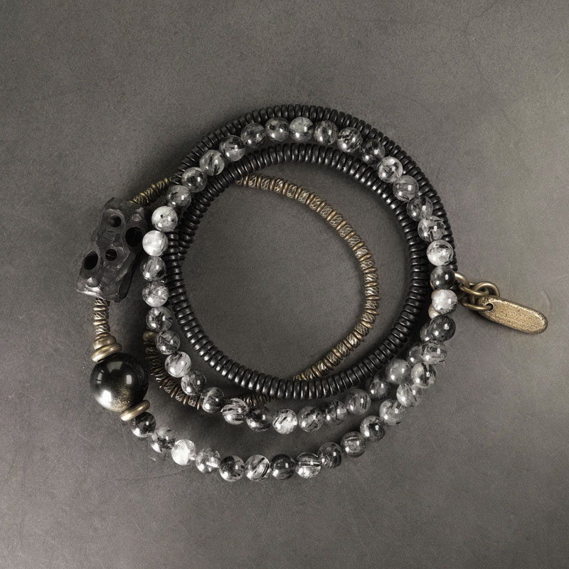 Mixed Design Black Sandalwood and Crystal Beaded Bracelet for Men, Versatile Jewelry Piece for Women, Unisex Fashion Accessory