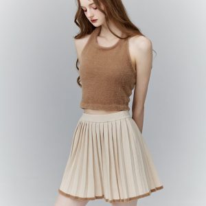 Moonlight Illusion Knitted Three-Piece Set - Salty or Sweet Style Skirt for Y2K Fashion Lovers