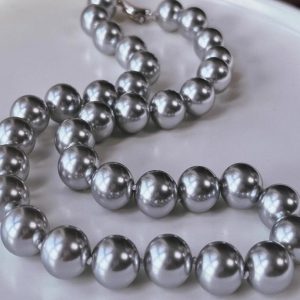 Multi-Color Gray Pearl Necklace with Vintage S925 Pure Silver Clasp - Elegant French Design for Timeless Style
