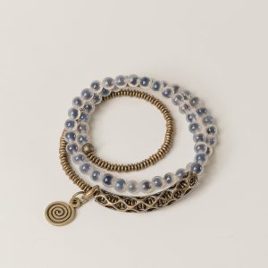 Multi-Layer Sugar Heart Agate Bracelet for Women - Versatile Retro Artistic Design, Non-Fish Home Personality Jewelry