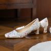 National Style Wedding Shoes for Chinese Brides - Comfortable Chunky Heel Qipao Shoes for Mother of the Bride