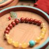 Natural Beeswax Amber and Southern Red Agate Bracelet for Women - DIY Multi-Treasure Crystal and Jade Bead Jewelry