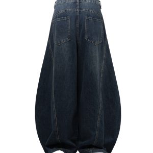 Natural Cat Whisker Wide-Leg Baggy Jeans with Curved Blade Design - Trendy Y2K High-Waisted Pants for Effortless Style