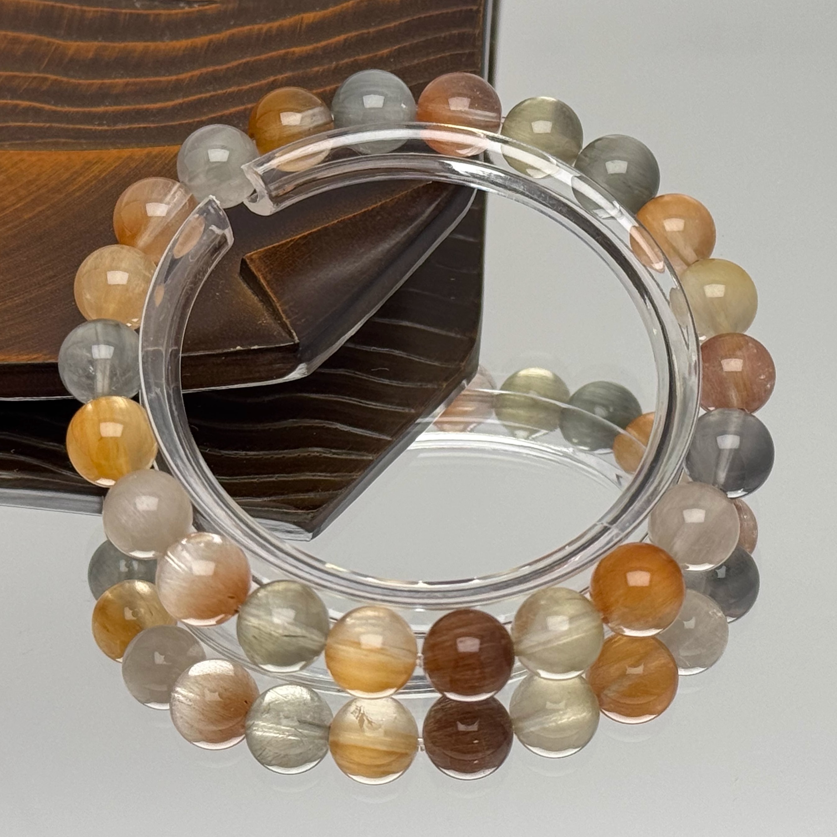 Natural Colored Rabbit Fur Crystal Bracelet with Multicolor Loose Beads - Chic Boho Jewelry for a Stylish Look