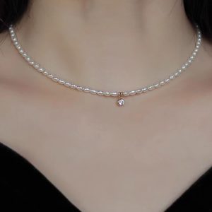 Natural Small Pearl Necklace for Women, Light Luxury Collarbone Chain, Simple Versatile Design, Fashionable Accessory for Any Occasion
