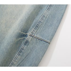 Natural Vintage American Retro Curved Blade Summer Jeans - Thin Casual Machete Pants for a Stylish 90s Look