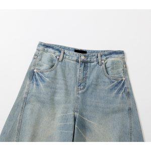 Natural Vintage American Retro Curved Blade Summer Jeans - Thin Casual Machete Pants for a Stylish 90s Look