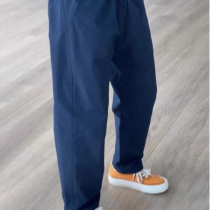 Navy Blue Waterproof Men's Soft-Shell Casual Long Pants, Slightly Tapered Functional Outdoor Climbing Work Pants