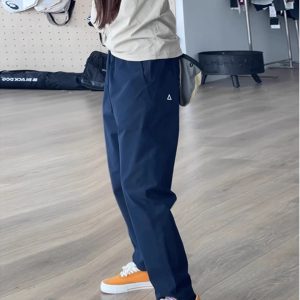 Navy Blue Waterproof Men's Soft-Shell Casual Long Pants, Slightly Tapered Functional Outdoor Climbing Work Pants