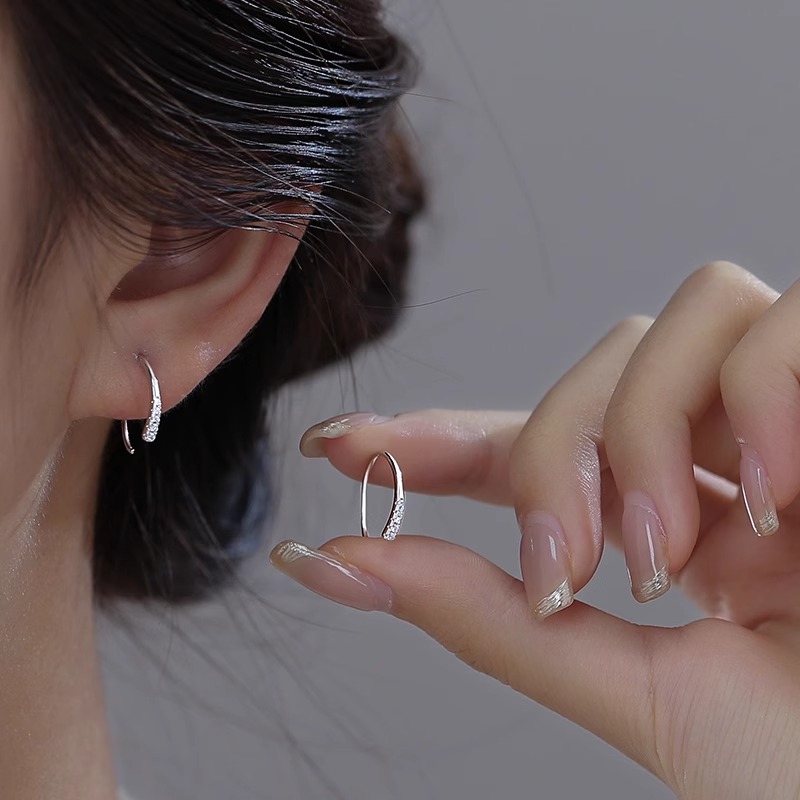 Non-Removable Ear Hoop Earrings for Ear Hole Care - Women's Stylish Hoops, Trendy Design for Everyday Wear