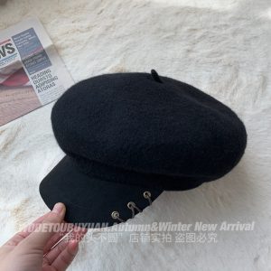 Octagonal Woolen Duckbill Beret Hat for Women - Brimmed Painter's Style, New 2023 Fashion, Trendy and Chic Accessory