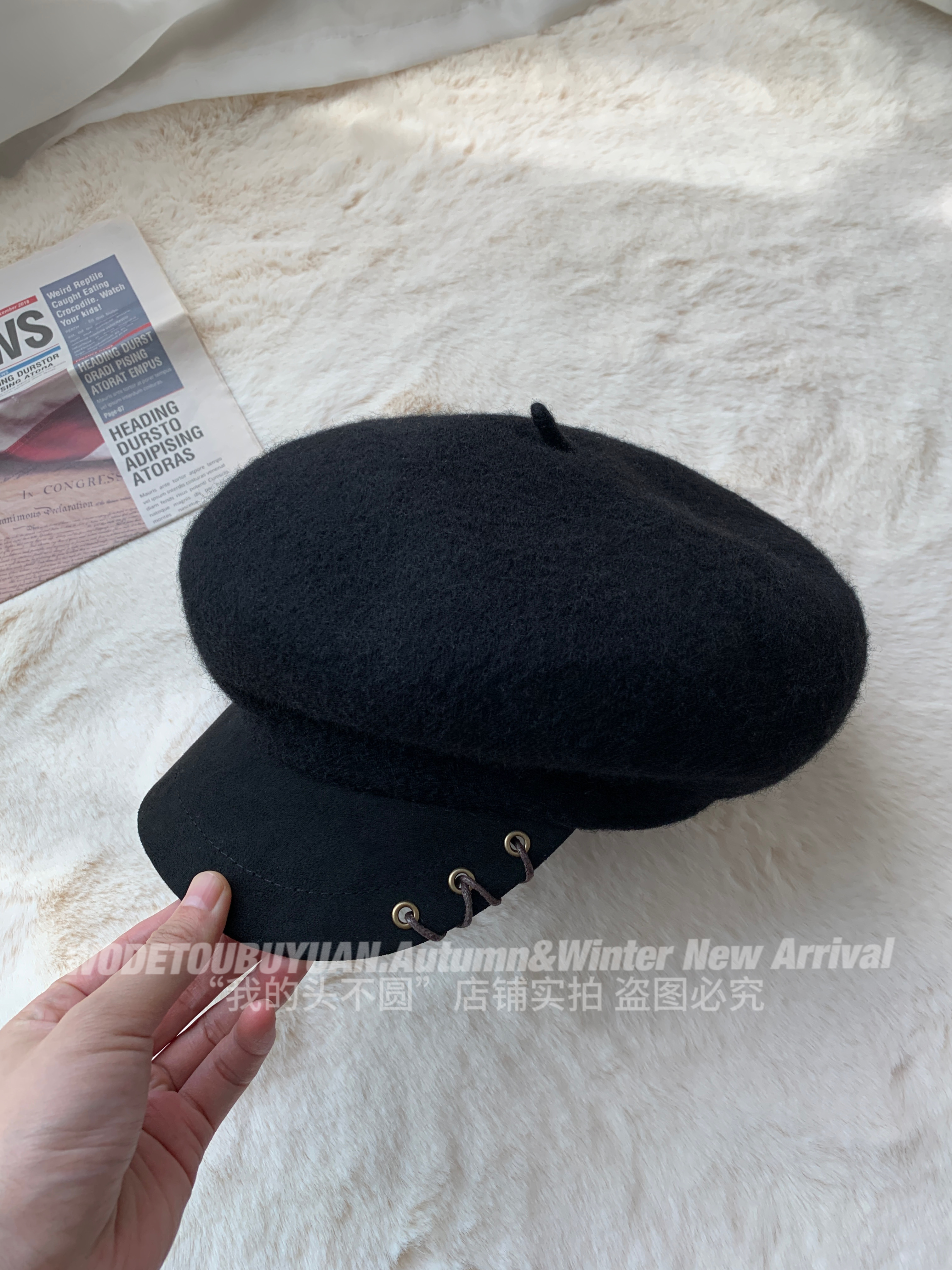 Octagonal Woolen Duckbill Beret Hat for Women - Brimmed Painter's Style, New 2023 Fashion, Trendy and Chic Accessory