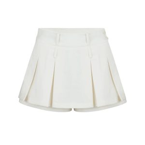 Off-Shoulder Spliced Faux Two-Piece Knit Top and Skirt Set - Korean Style Fashion for Chic Outfits