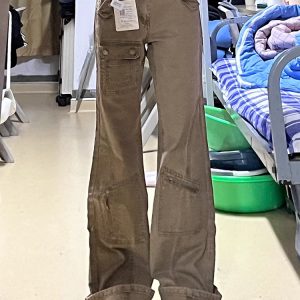 Off-White Slightly Flared Workwear Denim Pants for Women, Summer Loose Wide-Leg Trousers, Slimming Straight-Leg, Floor-Length Style