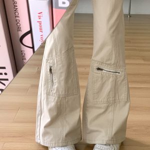 Off-White Slightly Flared Workwear Denim Pants for Women, Summer Loose Wide-Leg Trousers, Slimming Straight-Leg, Floor-Length Style