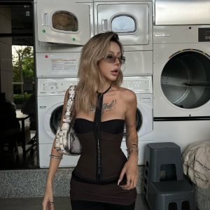 One-Shoulder Strapless Bodycon Dress for Women - Sexy Slim Fit Halter Summer Dress in European and American Style 2025