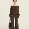 One-Shoulder Zipper Knitted Cardigan in Greek Aesthetics - Slimming Sweater Coat for Y2K and Korean Style Fashion