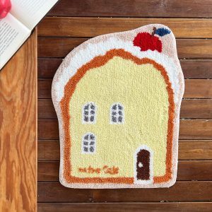 Orange Muffin Cute Plush Carpet Door Mat - Soft, Original Design for Home Decor, Cozy Entryway Accent
