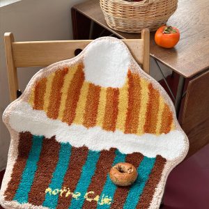 Orange Muffin Cute Plush Carpet Door Mat - Soft, Original Design for Home Decor, Cozy Entryway Accent