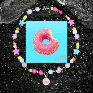 Original Design Donut Album Cover Necklace - Unique Gift, Music-Inspired Jewelry, Trendy Fashion Accessory