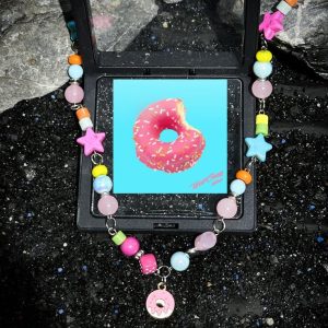 Original Design Donut Album Cover Necklace - Unique Gift, Music-Inspired Jewelry, Trendy Fashion Accessory
