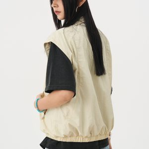 Outdoor Sleeveless Cycling Vest with Double-Sided Zipper - Windproof Layering for Hiking and Active Wear