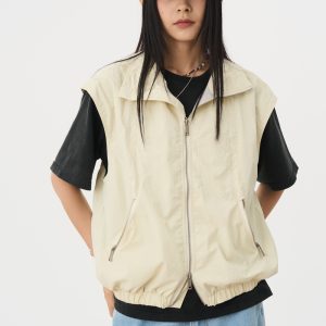 Outdoor Sleeveless Cycling Vest with Double-Sided Zipper - Windproof Layering for Hiking and Active Wear