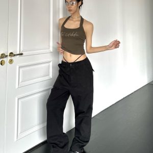 Oversized Retro Street Hip-Hop Cargo Pants for Women - Spicy American-Style Wide-Leg Floor-Length Casual Trousers
