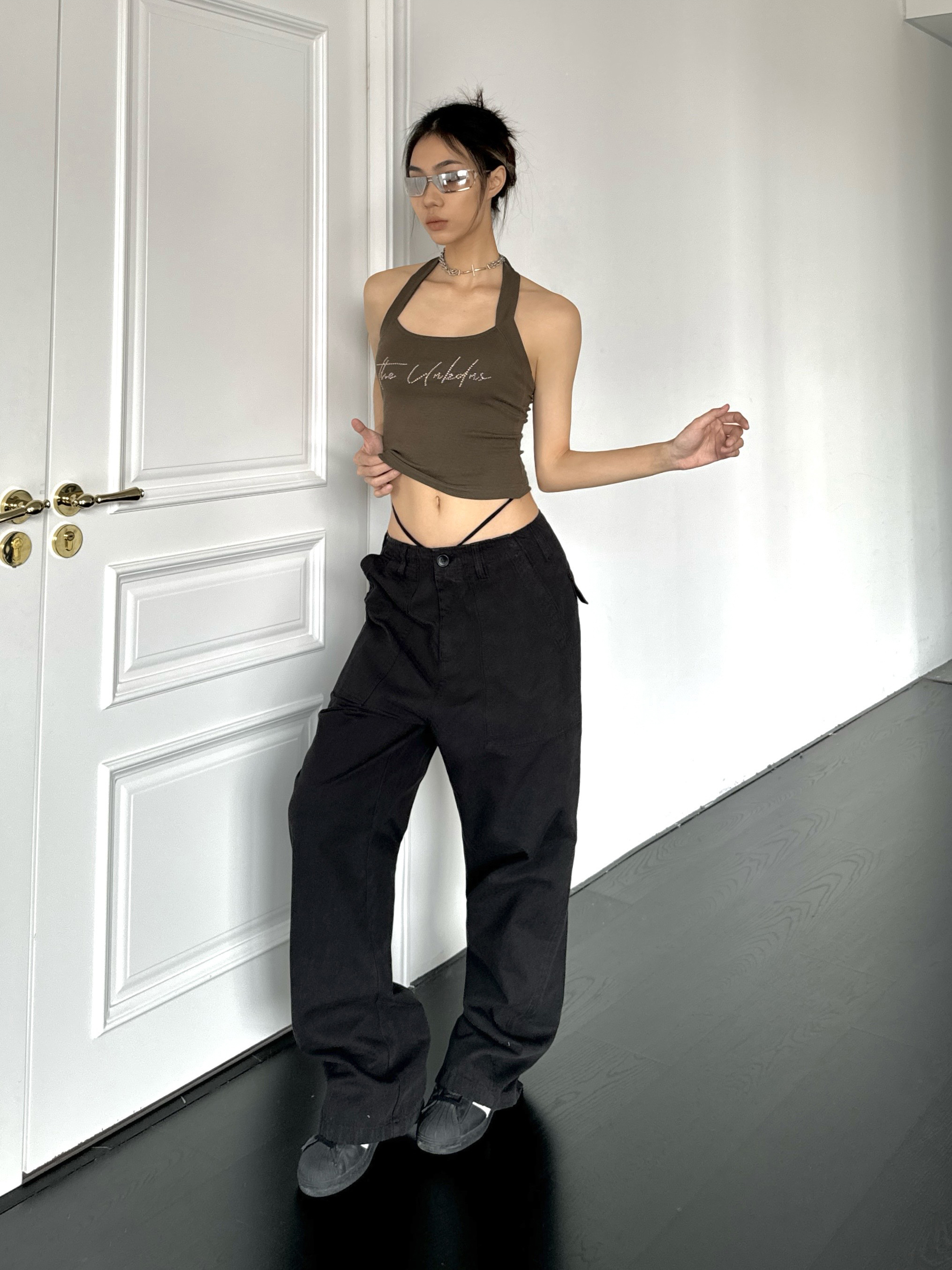 Oversized Retro Street Hip-Hop Cargo Pants for Women - Spicy American-Style Wide-Leg Floor-Length Casual Trousers