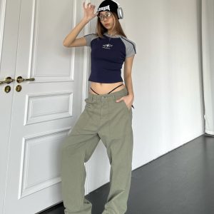 Oversized Retro Street Hip-Hop Cargo Pants for Women - Spicy American-Style Wide-Leg Floor-Length Casual Trousers