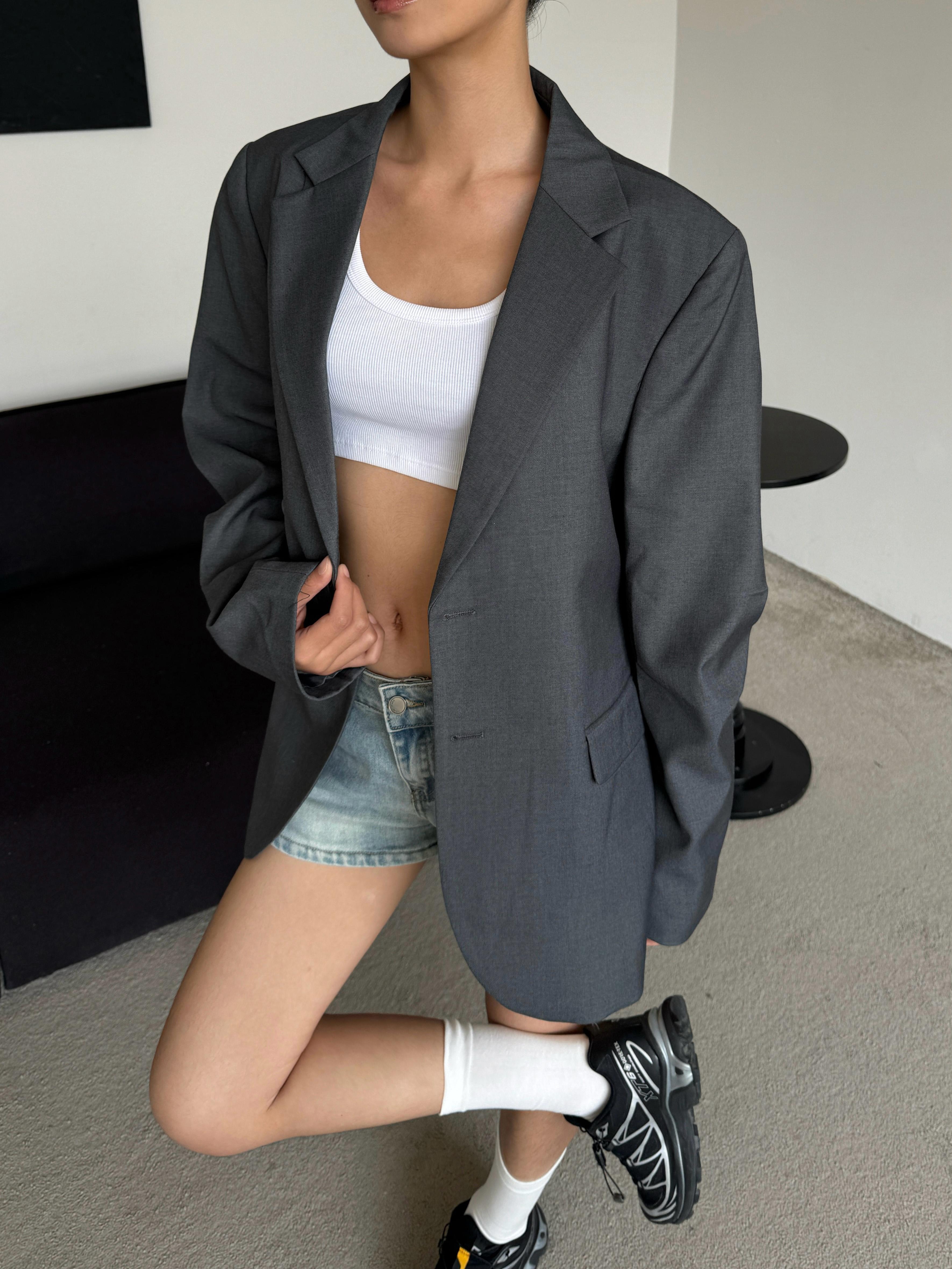 Oversized Spicy Girl Suit Jacket - High-End American Style, Loose Fit, Trendy Fashion for a Chic Look