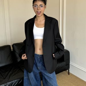 Oversized Spicy Girl Suit Jacket - High-End American Style, Loose Fit, Trendy Fashion for a Chic Look