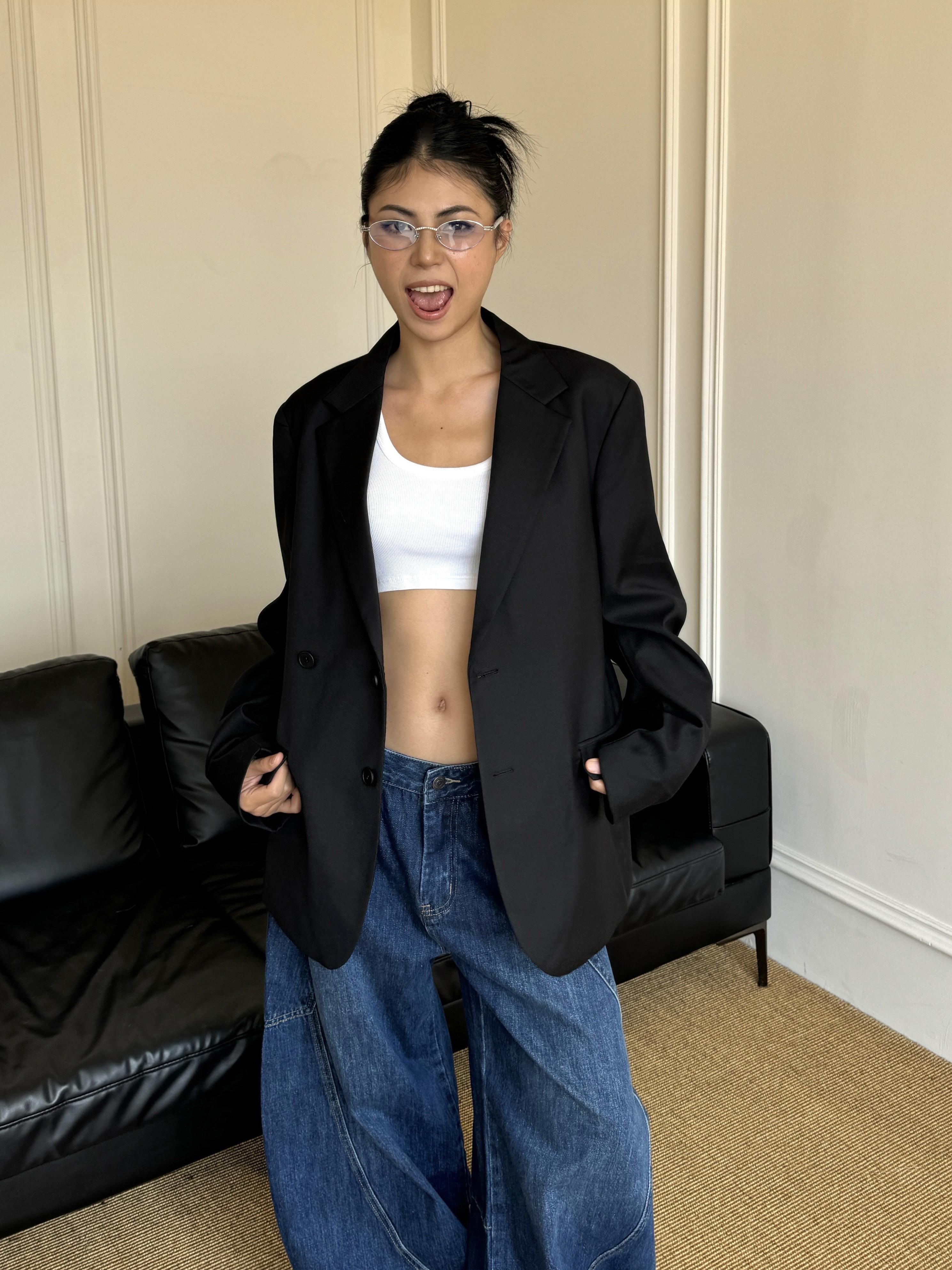 Oversized Spicy Girl Suit Jacket - High-End American Style, Loose Fit, Trendy Fashion for a Chic Look