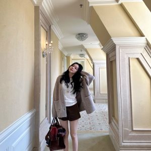 Oversized Three-Color Thick Wool Sweater | Warm Cotton Candy Winter Knitwear for Cozy Style