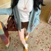 Oversized Three-Color Thick Wool Sweater | Warm Cotton Candy Winter Knitwear for Cozy Style