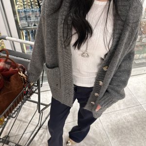 Oversized Three-Color Thick Wool Sweater | Warm Cotton Candy Winter Knitwear for Cozy Style