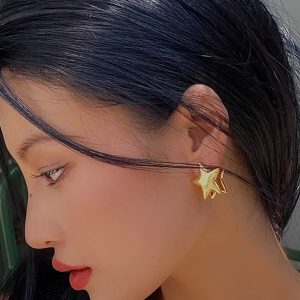 Pentagram Earrings for Women - Unique Light Luxury Niche Ear Accessories, Trendy Fashion Statement Jewelry