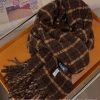Plaid Scarf for Women - "My Head Is Not Round" Vintage Fringed Neck Warmer, Thick Warm Shawl, 2023 Winter Fashion Accessory