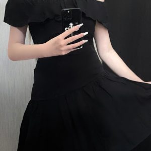 Pleated One-Shoulder Flowy Sleeve Two-Way Dress for Women - Summer 2023 French Style First Love Dress