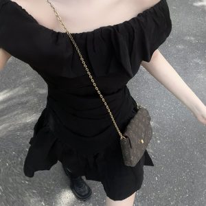 Pleated One-Shoulder Flowy Sleeve Two-Way Dress for Women - Summer 2023 French Style First Love Dress