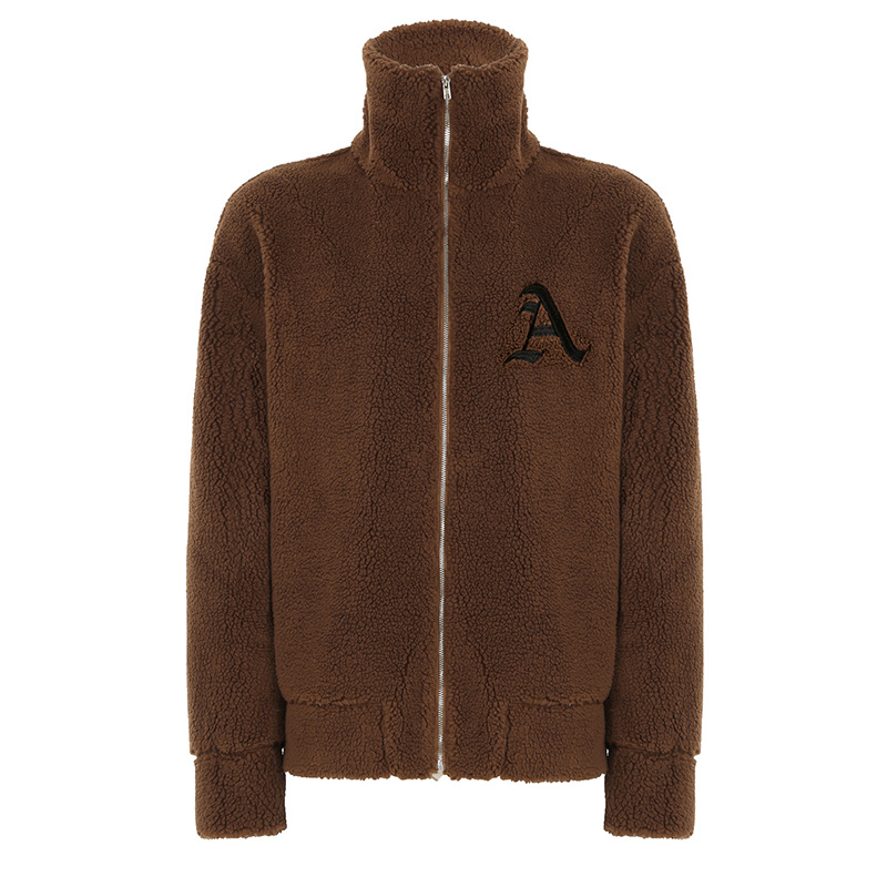 Plus Size Lamb Wool Loose Zipper Cardigan Coat with Lapel - Casual Warm Fashion for Autumn Winter